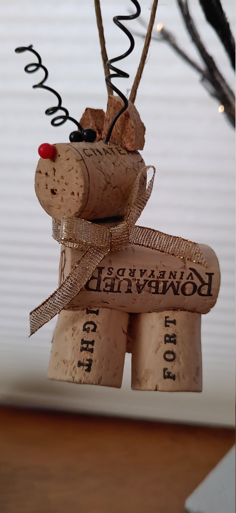 Wine Cork Reindeer Ornament Etsy