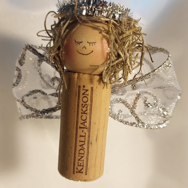 Wine Cork Angel Ornament