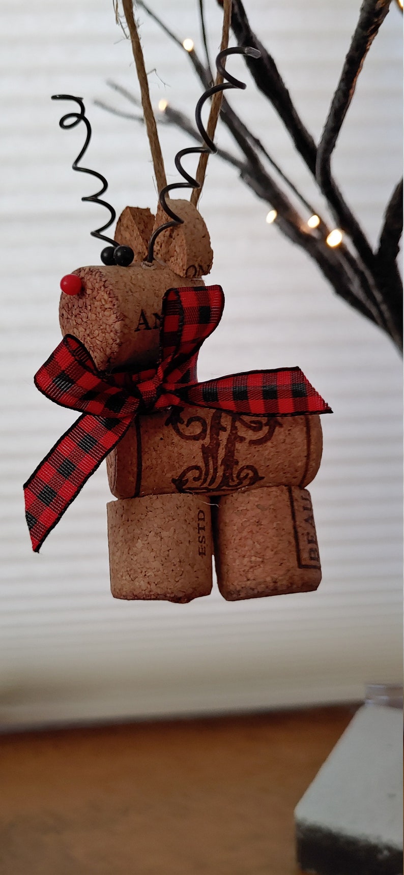 Wine Cork Reindeer Ornament Etsy