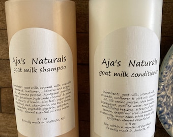 Goat Milk Shampoo and Conditioner Set -Original, Rosemary Tea Tree,  Coconut Shea, Lemongrass Ginger or Naked