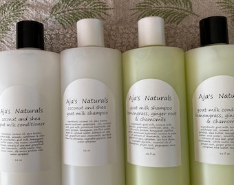 Goat Milk Shampoo&Conditioner LARGE SIZE-32 oz Set -Original, Rosemary Tea Tree,  Coconut Shea, Lemongrass Ginger ,Lavender or Naked