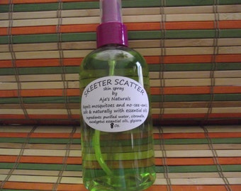 Skeeter Scatter 8 oz. All Natural skin spray Repels mosqitoes and no-see-ums without chemicals or DEET