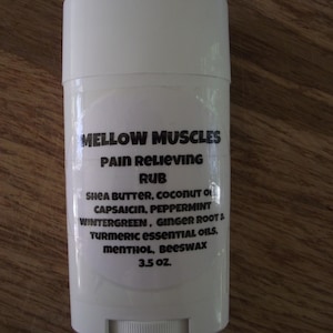 Mellow Muscles Pain Relieving Rub Stick 3.5oz  all natural