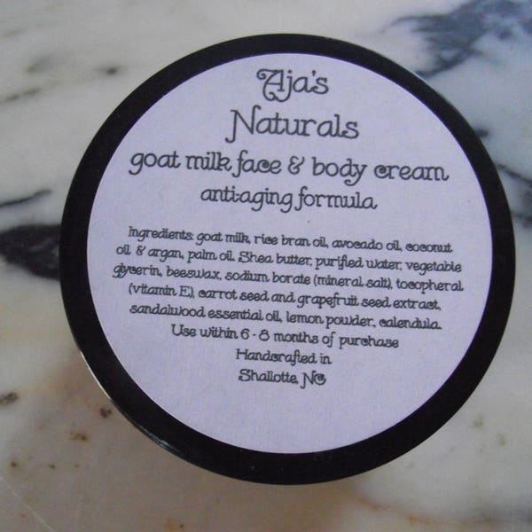 Anti Aging Goat Milk Face and Body Cream 4 oz. jar