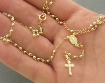 Gold Filled Little Rosary Necklace w/ clasp Delicate Look Gold Necklace Sturdy Built Gold Rosary Gold Filled Jewelry