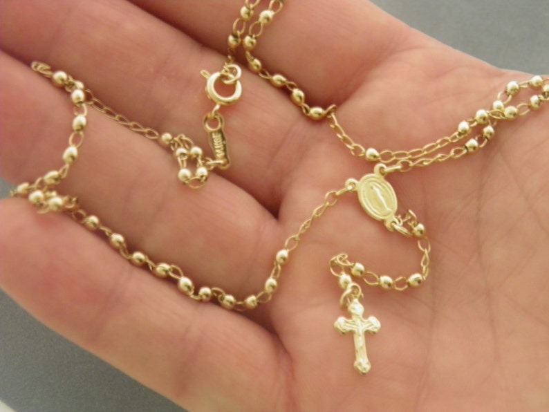 Gold Filled Little Rosary Necklace w/ clasp Delicate Look Gold Necklace Sturdy Built Gold Rosary Gold Filled Jewelry image 1