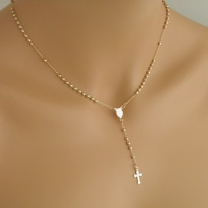 Gold Filled Little Rosary Necklace w/ clasp Delicate Look Gold Necklace Sturdy Built Gold Rosary Gold Filled Jewelry image 2