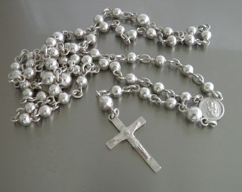 Sterling Silver Rosary Necklace Best Craftsmanship One Ounce Silver Sterling 950 Quality Gift Confirmation First Communion