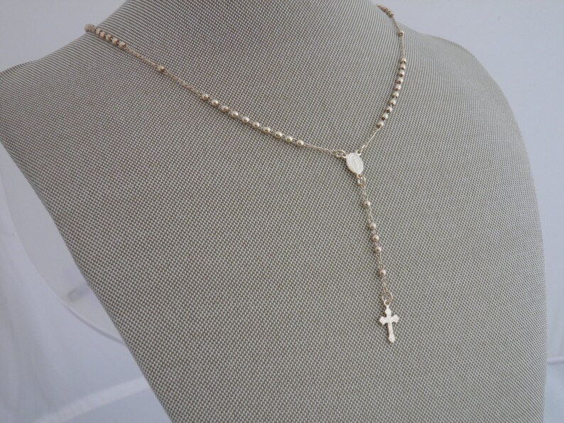 Gold Filled Little Rosary Necklace w/ clasp Delicate Look Gold Necklace Sturdy Built Gold Rosary Gold Filled Jewelry image 4