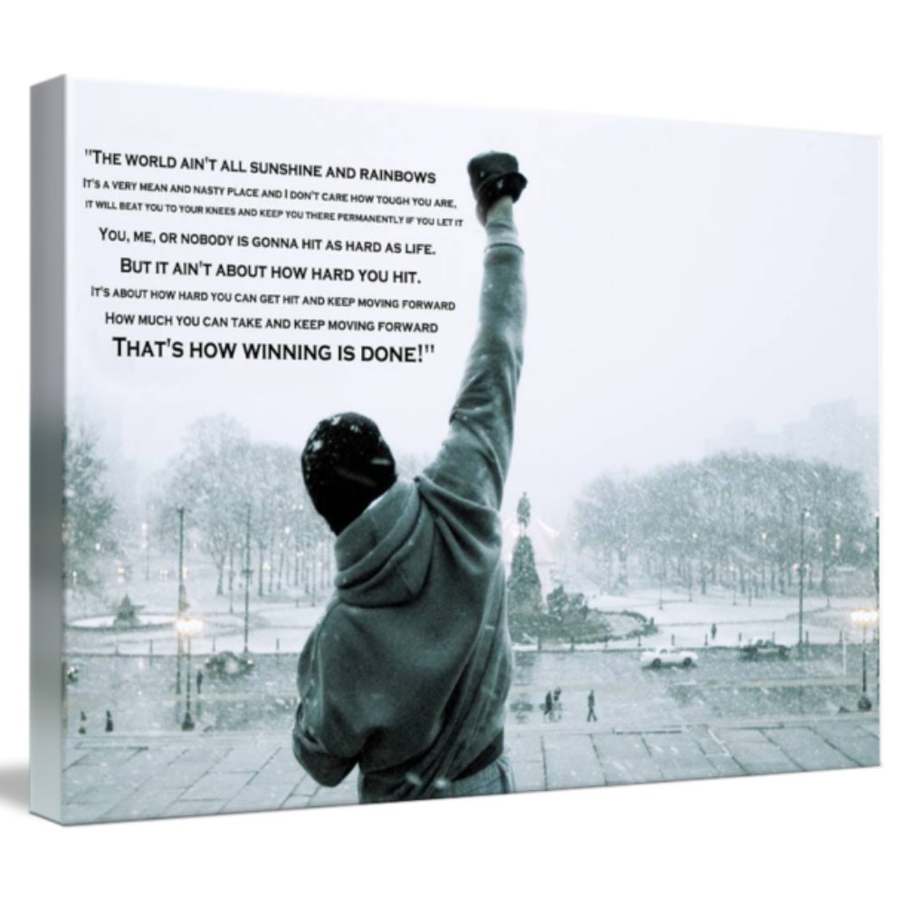 Rocky Balboa Training believing yourself PRINT ON FRAMED CANVAS WALL ART Decor