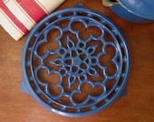 Le Creuset French enamel iron trivet french marseille blue pretty and practical in any kitchen french charm