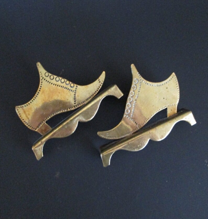 Antique English Brass Shoes Fireplace Reflectors Spill Vases Etsy