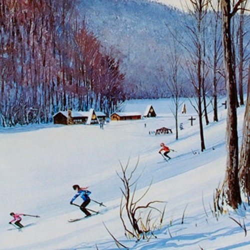 SKI PRINT Ski Art Ski Poster Ski Decor Downhill Skiing Etsy