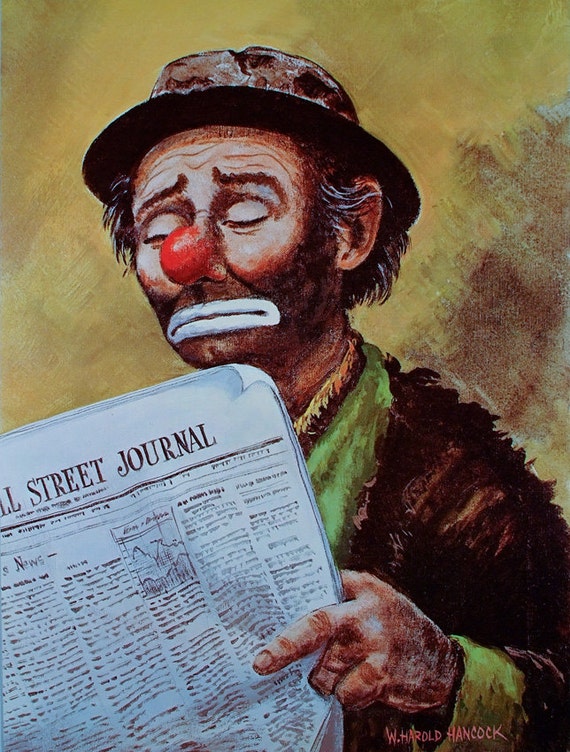 Clown Poster Payasos Arte De Wall Street Arte Payaso Arte Etsy