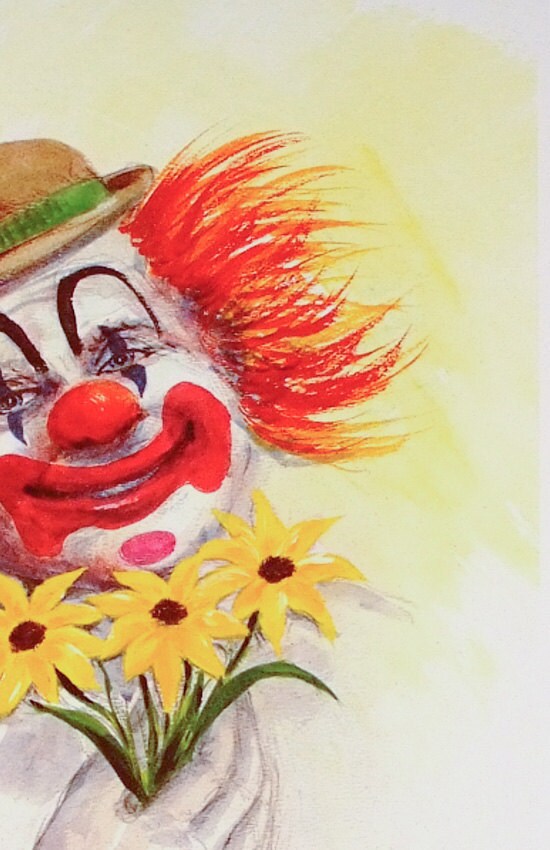 CLOWN ART, Clowns, Clown Print, Clown Poster, Smiling Clown, Clown With