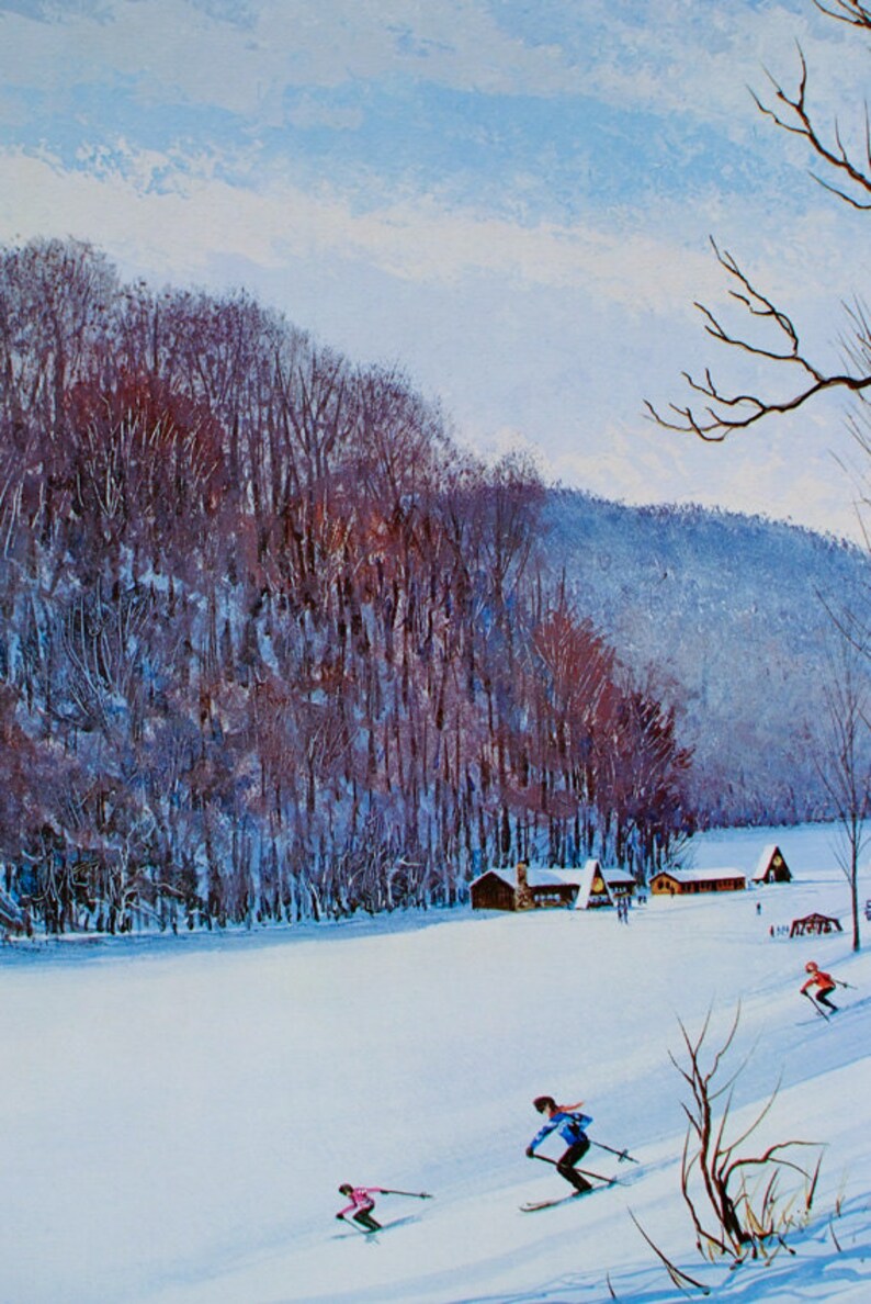 SKI PRINT Ski Art Ski Poster Ski Decor Downhill Skiing Etsy