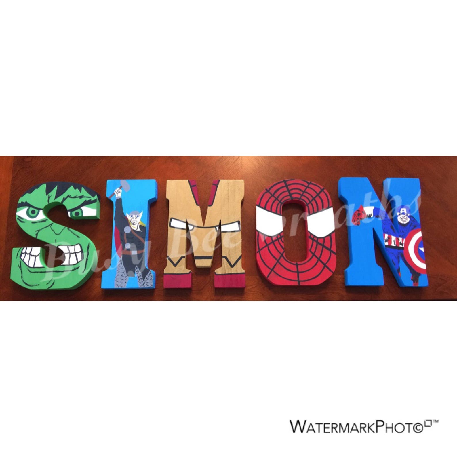 Marvel wood letters. comic book. Hand painted wood letters. Etsy