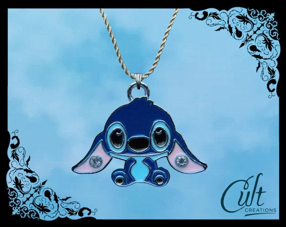 Collana Disney Lilo & Stitch in argento sterling/finta pelle con ciondolo  Stitch Spedizione gratuita nel Regno Unito -  Italia