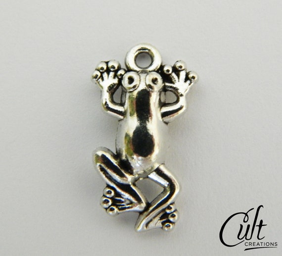 8 Frog Charms Silver Tone #S0175 8 Frog Charms Silver Tone #S0175