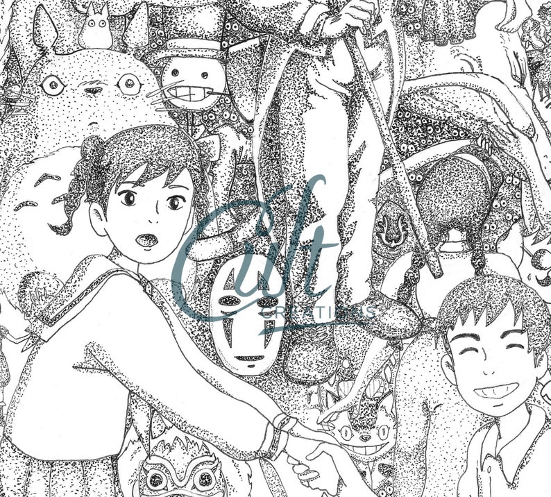 Studio Ghibli inspired artwork print | Etsy