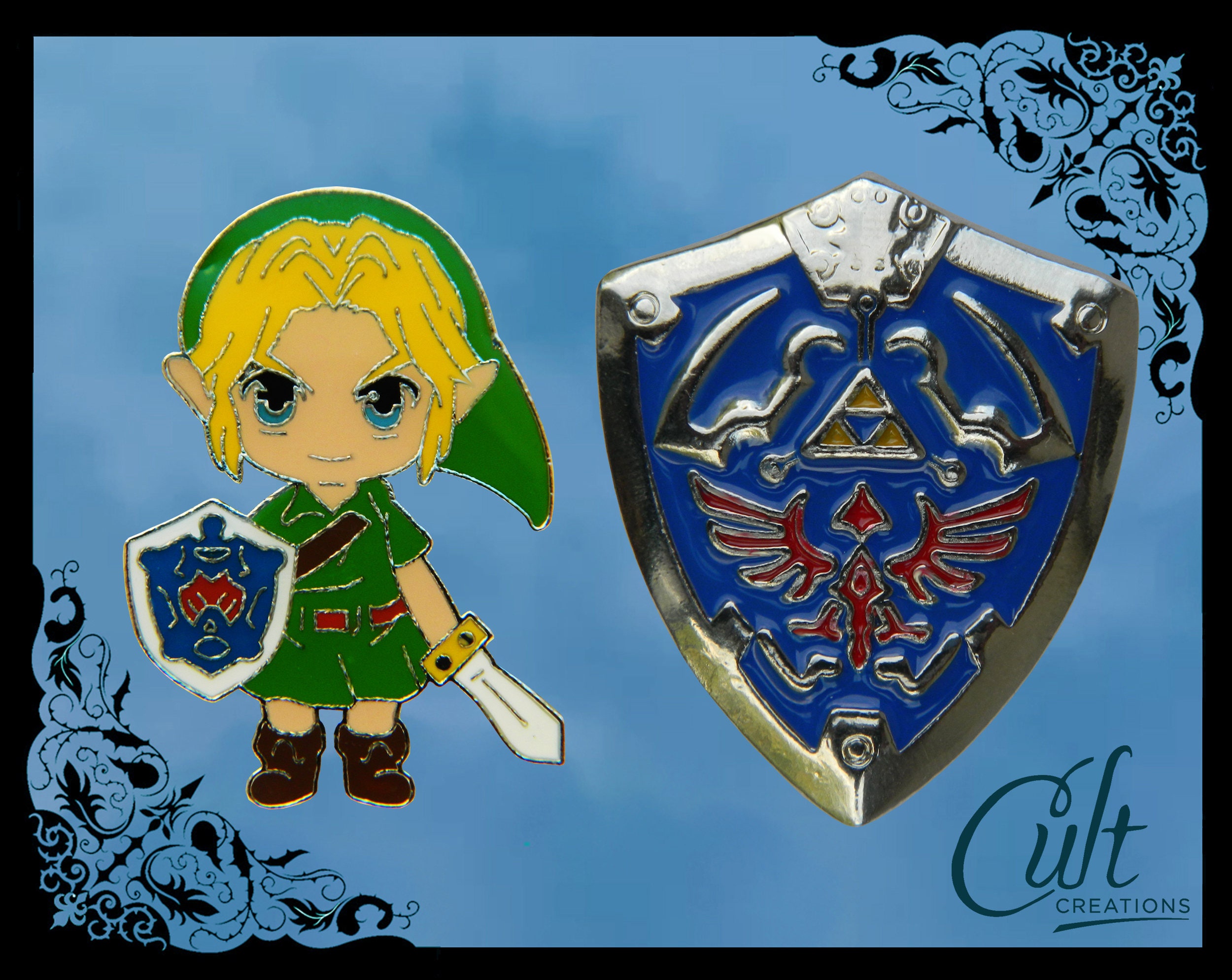 Legend of Zelda metal and enamel Pin Badges with Link and Etsy