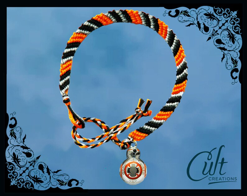 Star Wars The Force Awakens friendship bracelet with BB-8 charm