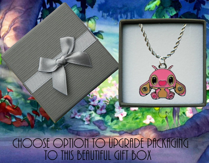 Disney Lilo & Stitch sterling silver necklace with Angel charm Etsy