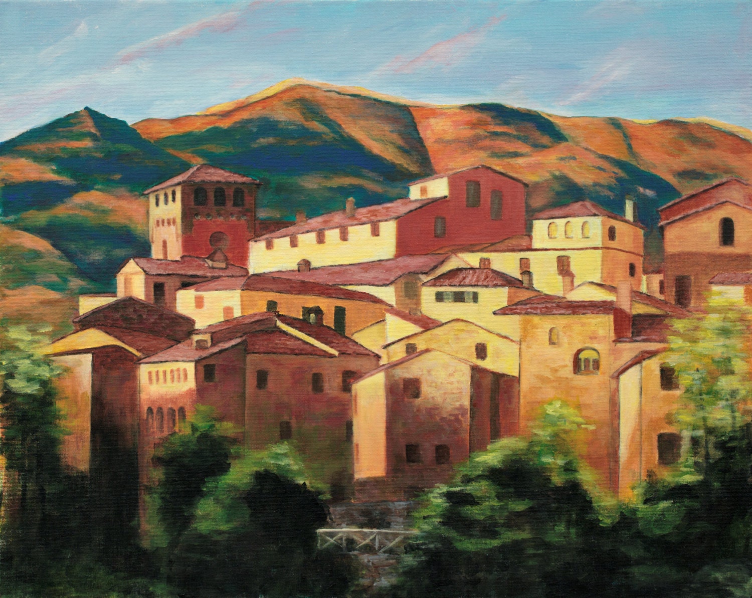 Tuscan Rooftops Giclee Print - Etsy