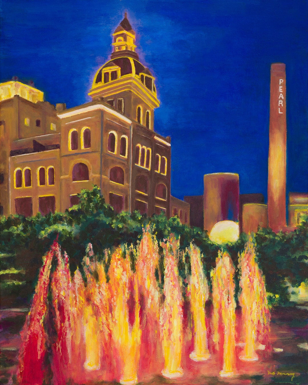 Pearl Brewery at Night San Antonio Giclée Print Etsy