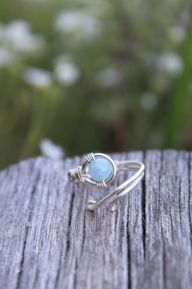 Aquamarine Silver Ring