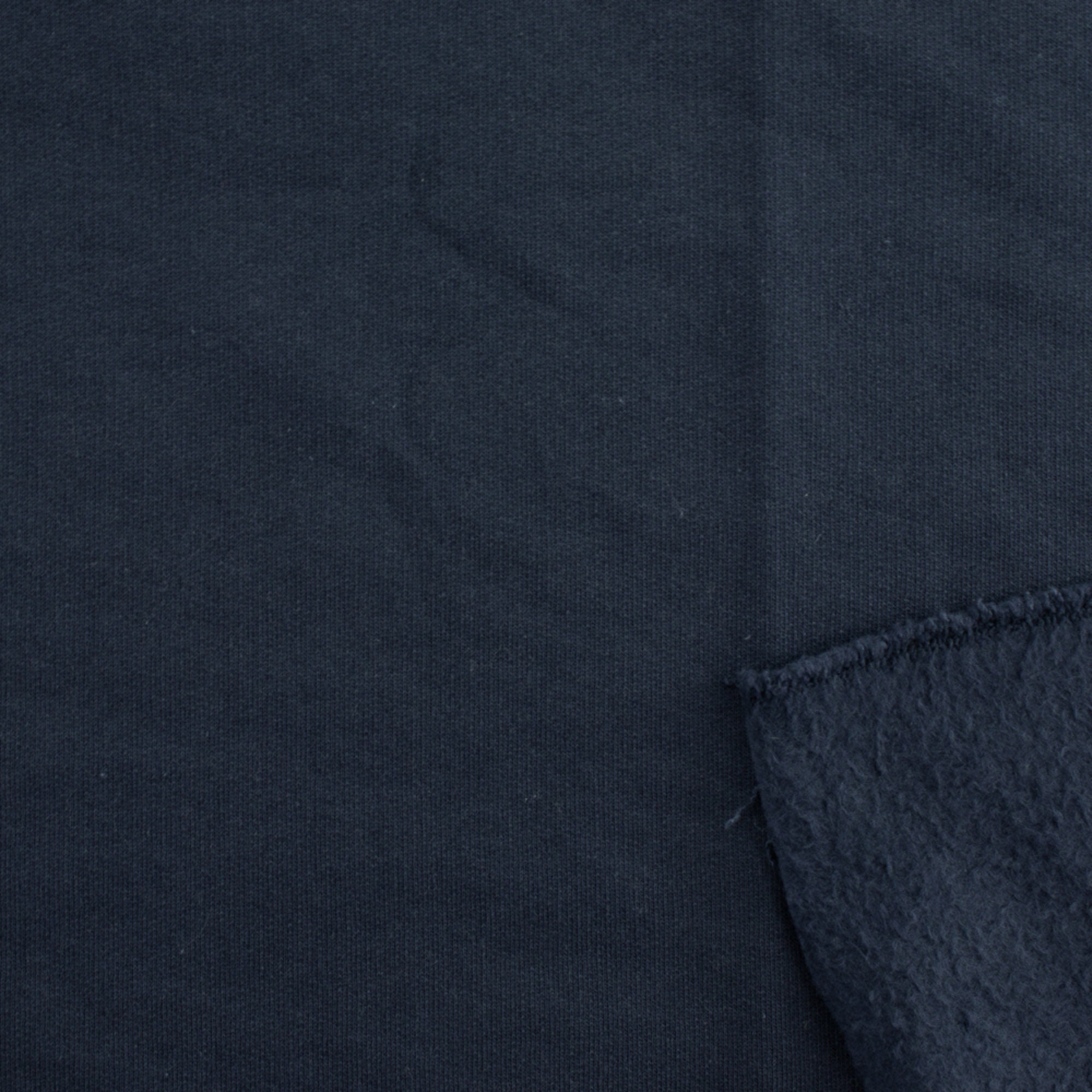 Organic Cotton Fleece Fabric solid navy blue cotton knit | Etsy