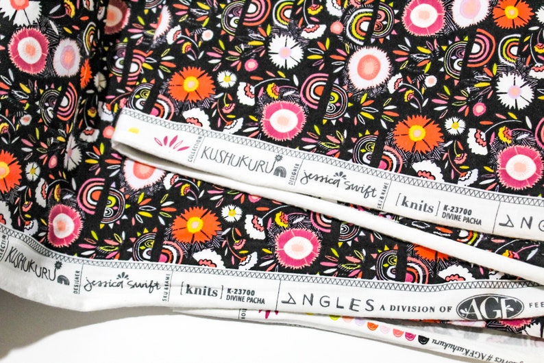 floral print knit fabric