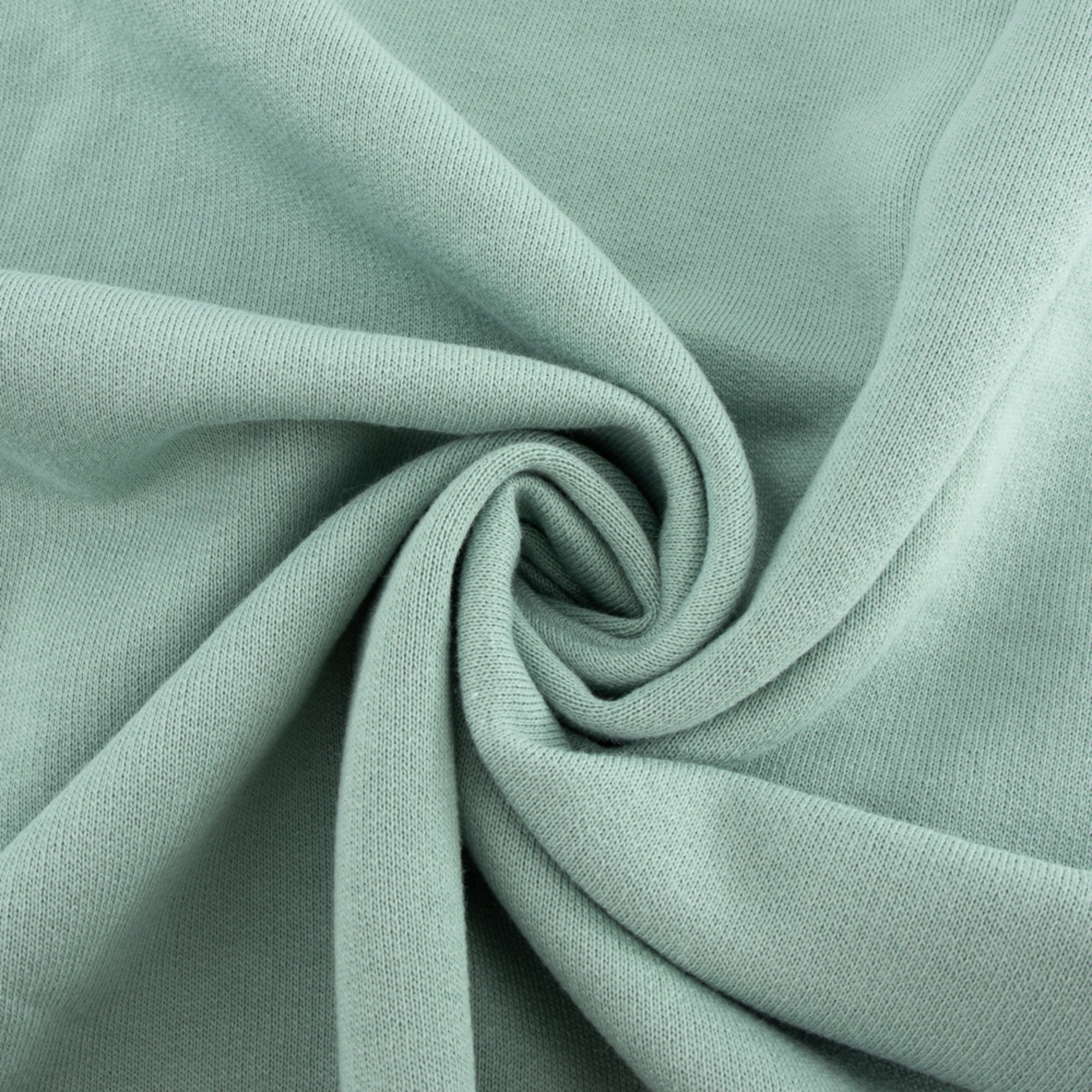 Organic Cotton Fleece Fabric solid mint green cotton knit