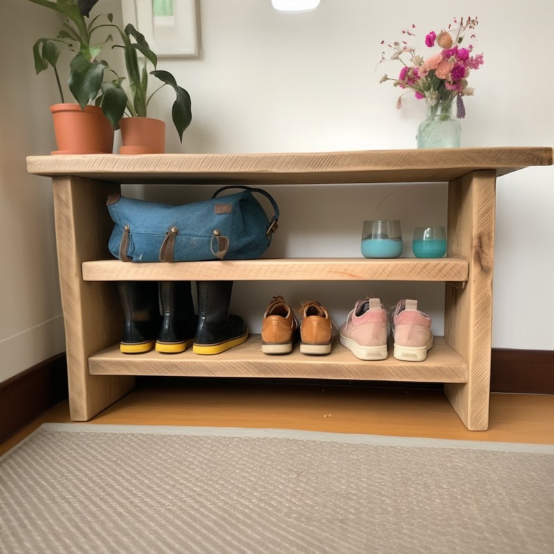 Rustic Shoe Storage Bench Shoe Storage Shoe Bench Shoe Rack Shoe ...