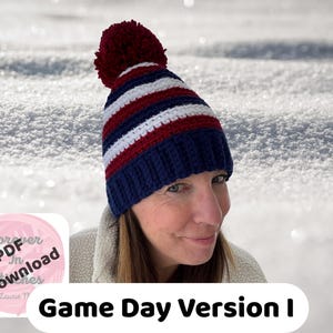 GEHAAKT mutspatroon - makkelijke beginner - Game Day Winter Hat Version I - pdf-download