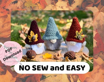 CROCHET Pattern - Easy Beginner - No Sew Gnome - PDF Download
