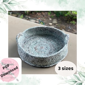 CROCHET Basket Pattern - Easy Beginner - Ottoman Coffee Table Basket- 3 sizes - PDF Pattern