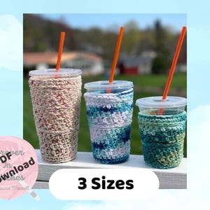 Patrón de crochet - Funda para taza helada - Descargar PDF