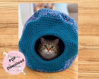Crochet Pattern - EASY beginner Cat Pod / Cave - PDF Download