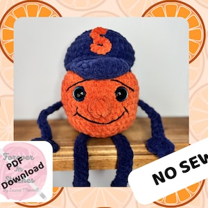 CROCHET Plushie Pattern - Easy beginner Orange "man"  - PDF Download