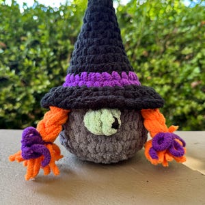 CROCHET Pattern - Easy Beginner Plushie - Gnome Witch NO Sew - Pdf Download