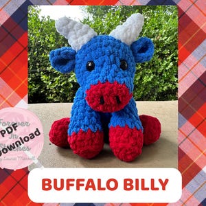 Crochet Buffalo Plush Pattern | Farm Animal Amigurumi | Stuffed Bison Toy | Nursery Gift | Digital PDF
