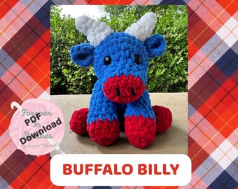 Crochet Buffalo Plush Pattern | Farm Animal Amigurumi | Stuffed Bison Toy | Nursery Gift | Digital PDF