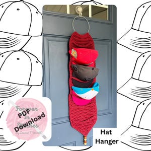 CROCHET Pattern - Hat Hanger / Cap Rack - PDF Download