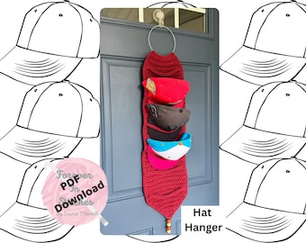 Crochet Baseball Cap Holder | Wall Hat Organizer | Closet Storage Rack  | Digital PDF