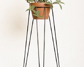 Black Metal Wire Plant Stand Mid-Century Inspired