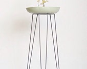 Grey Metal Wire Plant Stand Mid-Century Inspired