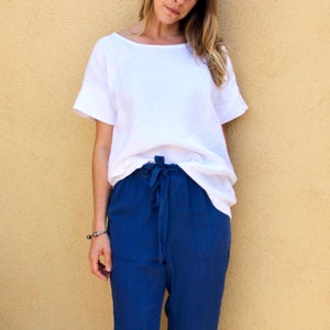 the Kelly tee a relaxed Loose fit Linen top image 2