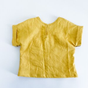 the mini Kelly tee a Kids Loose fit Linen Tee boxy T shirt top image 2