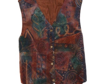 Vintage damesgilet UK 14, middenbruin